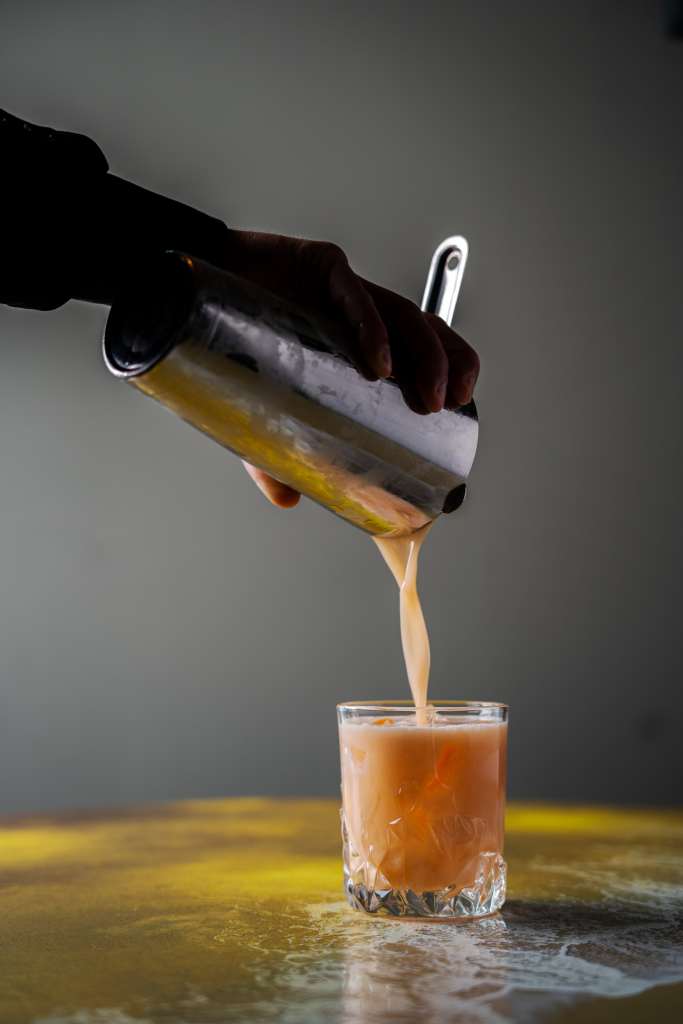 A delicious cocktail in the making.